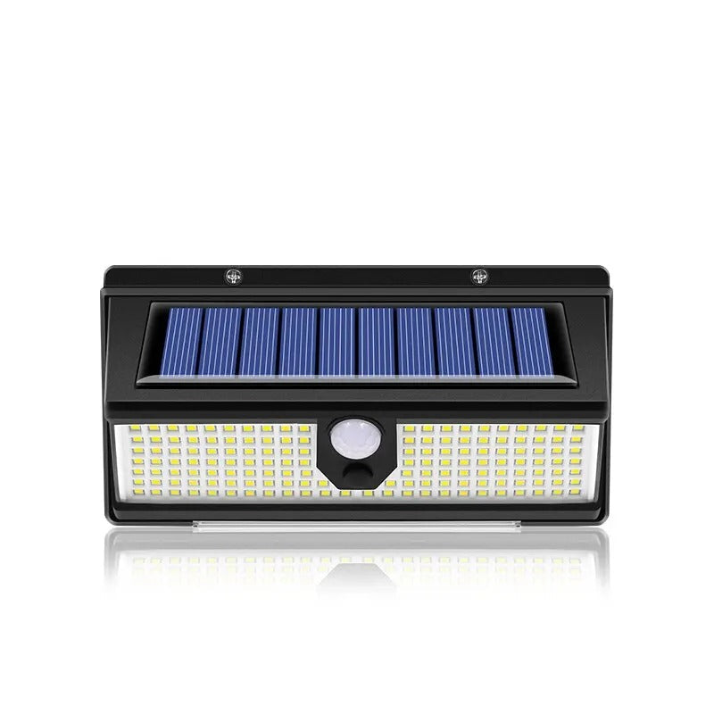 190 LED Solar Wall Light Outdoor Waterproof with Motion Sensor and 4 Lighting Modes

