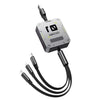 3-in-1 Retractable USB Cable 60W Fast Charging & Data Sync for Lightning, Android, and Type-C Devices