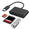 3-in-1 Type C Micro Adapter TF, CF, and SD Memory Card Reader for MacBook, Huawei, Samsung, Xiaomi, and OTG Devices
