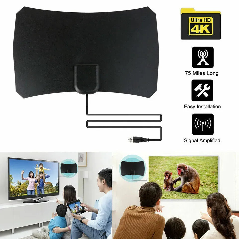 800-Mile Indoor HD Digital TV Antenna Amplified 4K 1080P Freeview Signal Reception