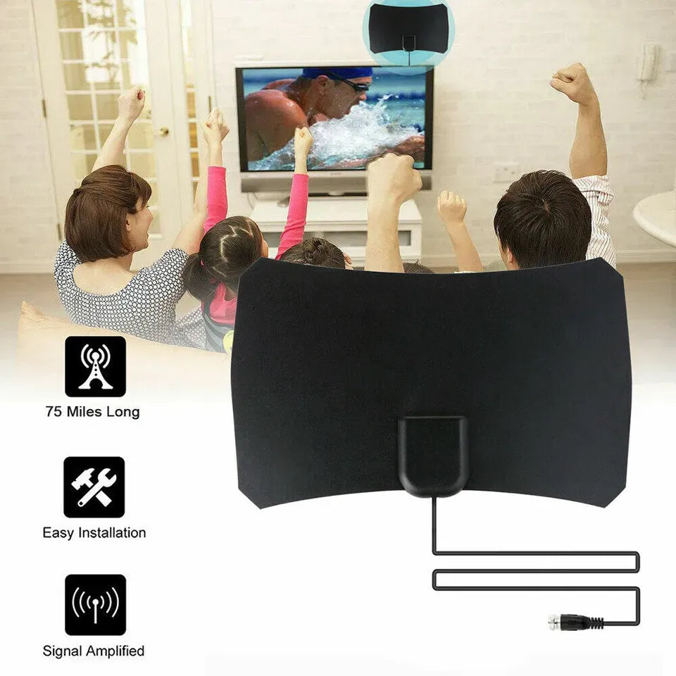 800-Mile Indoor HD Digital TV Antenna Amplified 4K 1080P Freeview Signal Reception