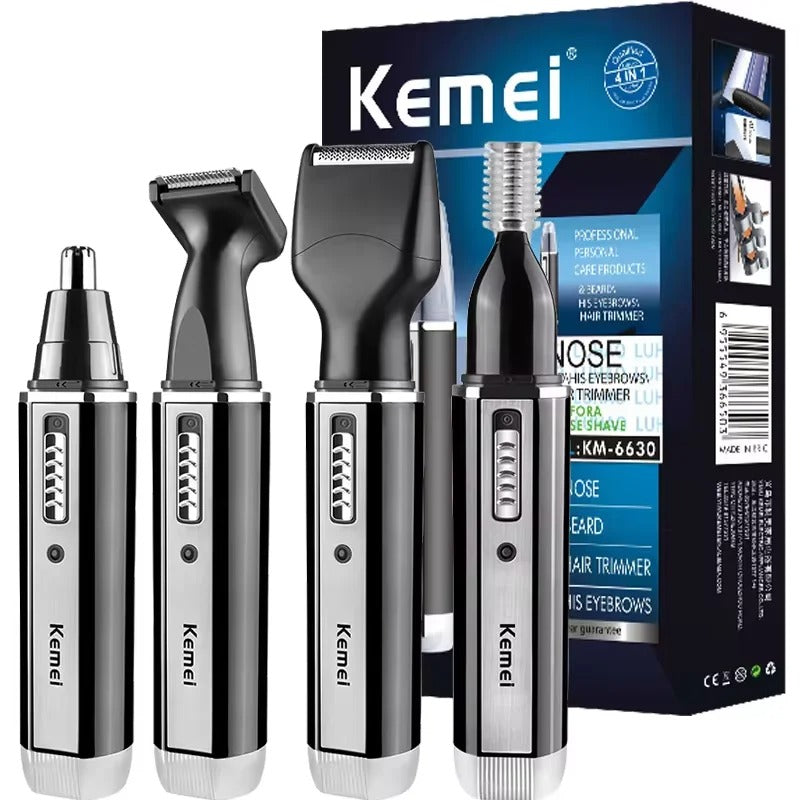 4-in-1 Rechargeable Nose & Beard Trimmer – Men’s Grooming Kit for Nose, Ear, Eyebrow, Beard