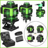 4D Green Laser Level – 16/12 Line Self-Leveling Tool with 360° Horizontal & Vertical Lines for Construction, Alignment & DIY Projects