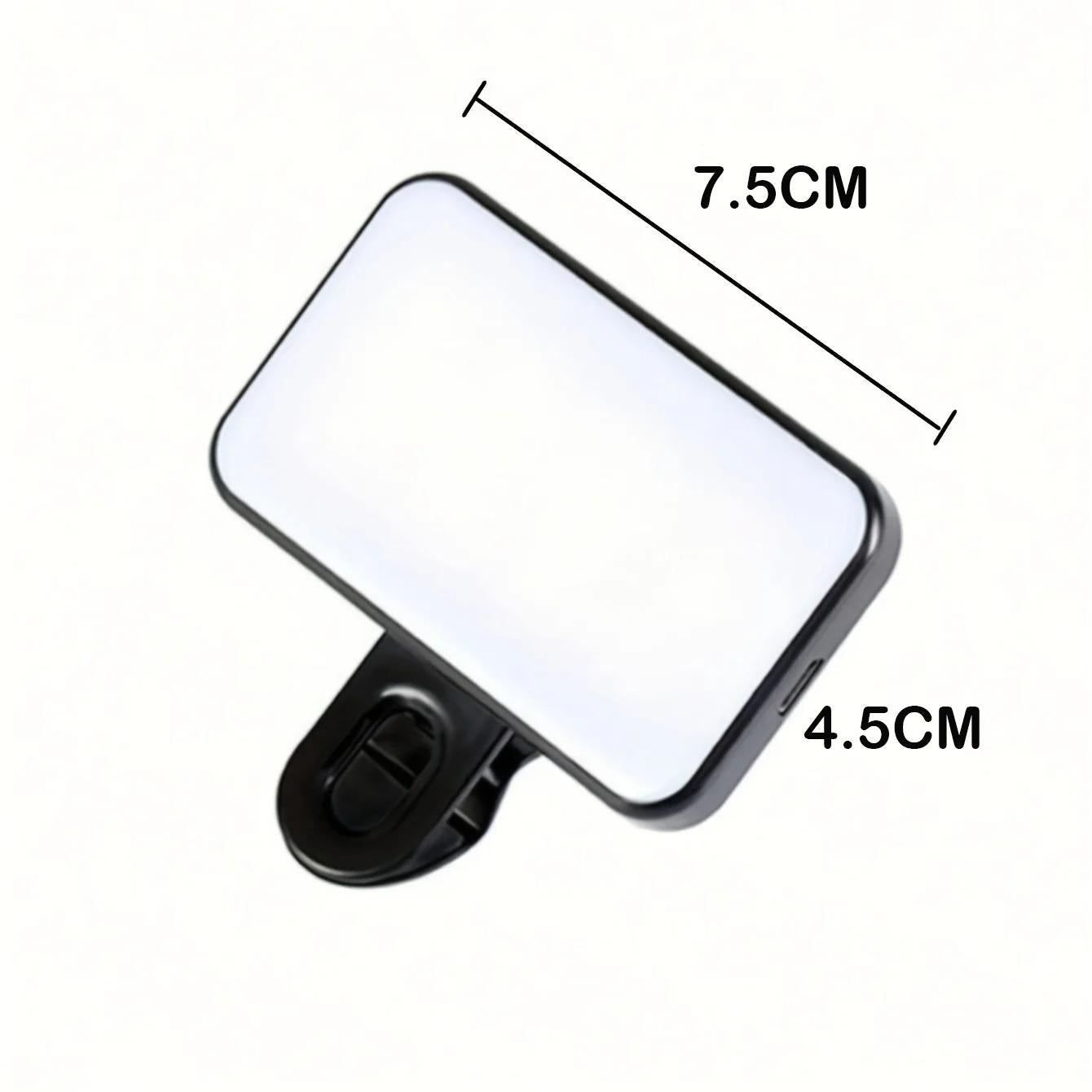 Portable Mini Rechargeable Selfie Fill Light with 3 Adjustable Brightness Modes and Clip On Design for Mobile Phones and Computers