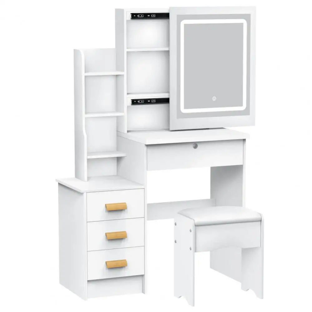 Vanity Table with Swivel Mirror | Luxurious Makeup Desk for Perfection