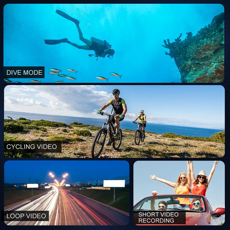 4K Ultra HD Waterproof Action Camera with WiFi & Helmet Mount