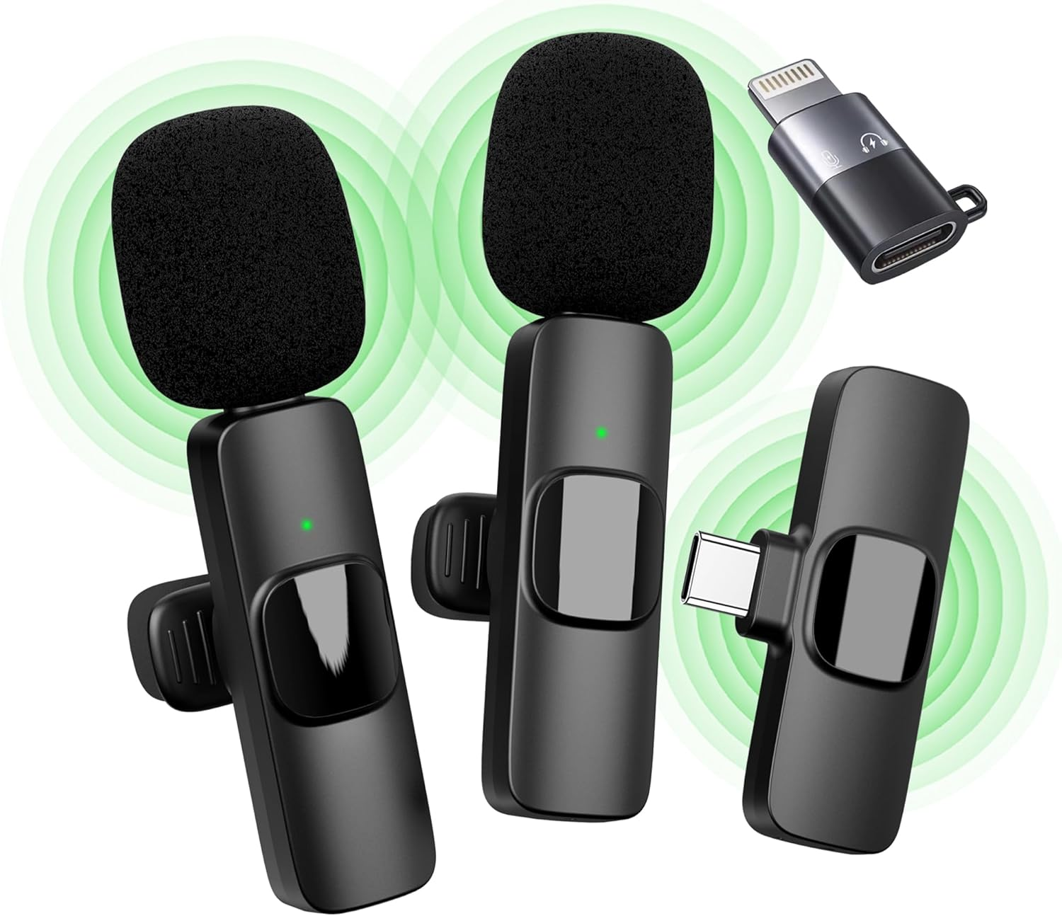 Wireless Lavalier Microphone Portable Mini Mic for iPhone, Android, Live Broadcast, and Gaming