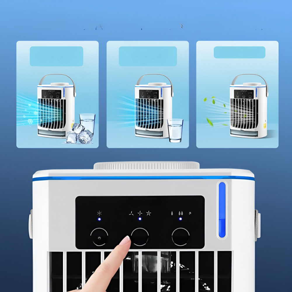 Air Conditioning Fan with Cold Water | Refreshing, Mobile Summer Breeze

