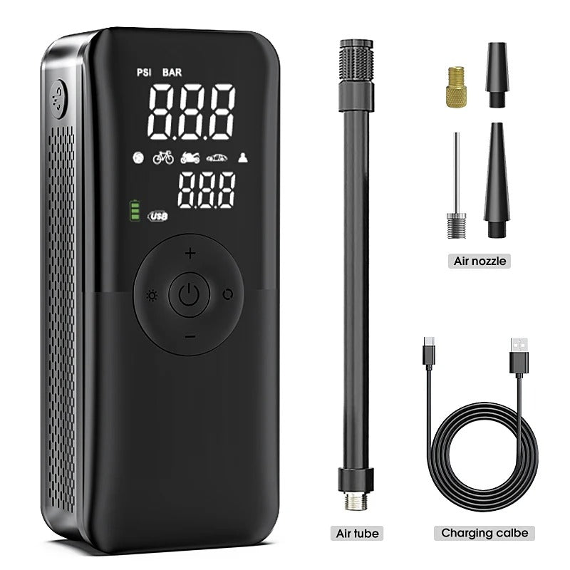 CARSUN Rechargeable Portable Tire Inflator – Cordless Digital Air Pump Compressor for Car, Motorcycle, Bicycle & Sports Balls