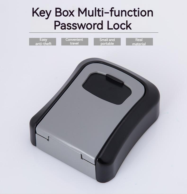 Wall Mount Key Lock Box 4 Digit Combination Security Safe for Home and Office, Keyless Storage Organizer