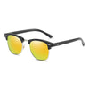 Classic Half Frame Polarized Sunglasses – Retro Small Anti-Glare Shades for Men & Women with Rivet Design, Perfect for Travel & Daily Wear
