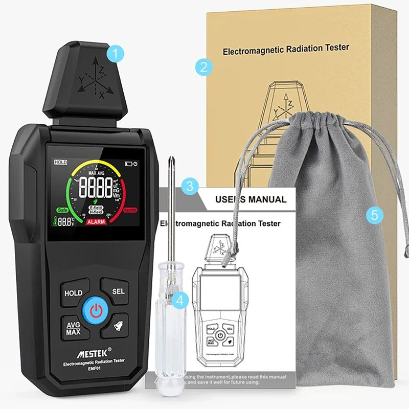 EMF01 Electromagnetic Radiation Detector – High-Precision EMF Meter for Home & Office Radiation Monitoring