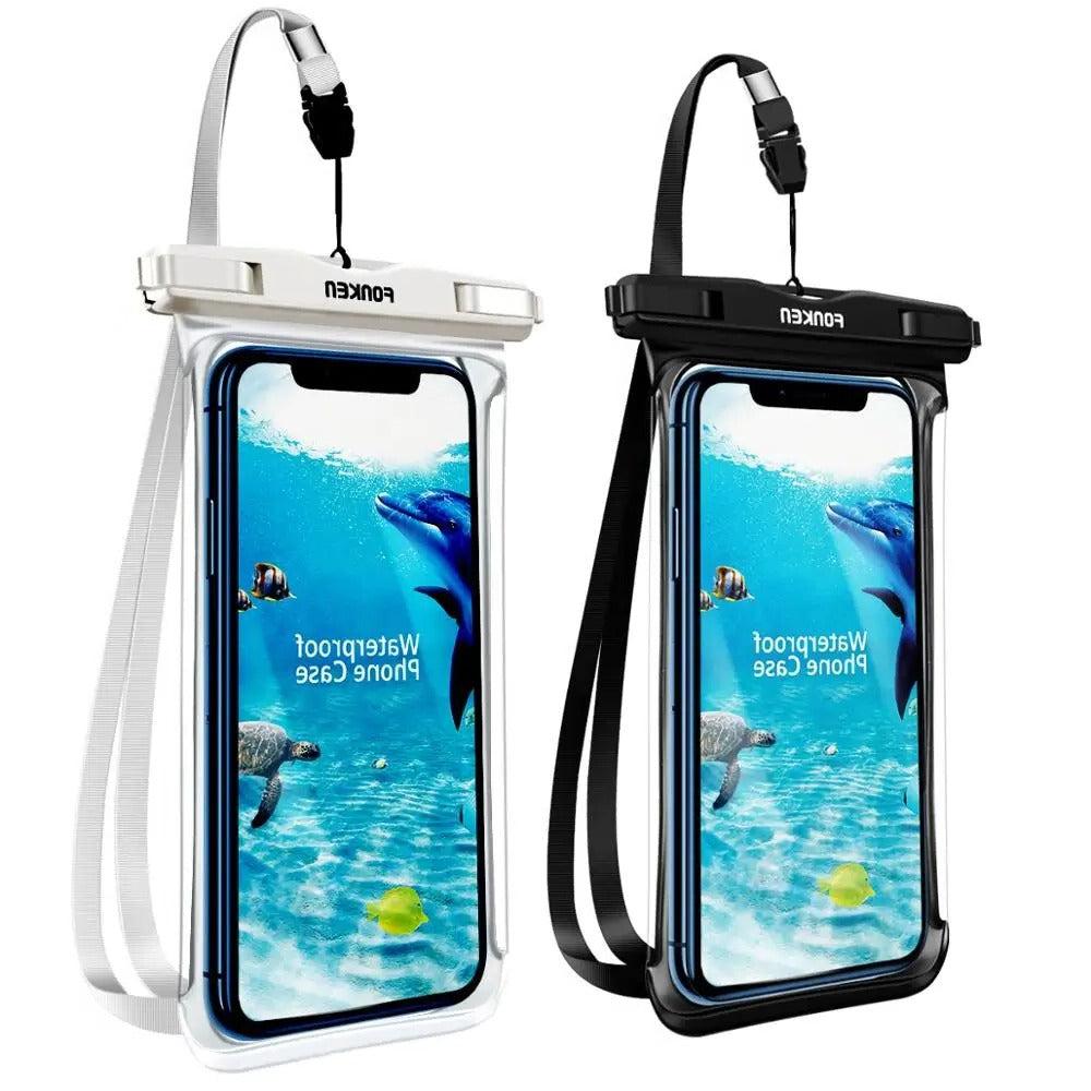 FONKEN Full View Waterproof Phone Case - Underwater, Snow, and Rain Protection with Transparent Dry Bag for Big Mobile Phones