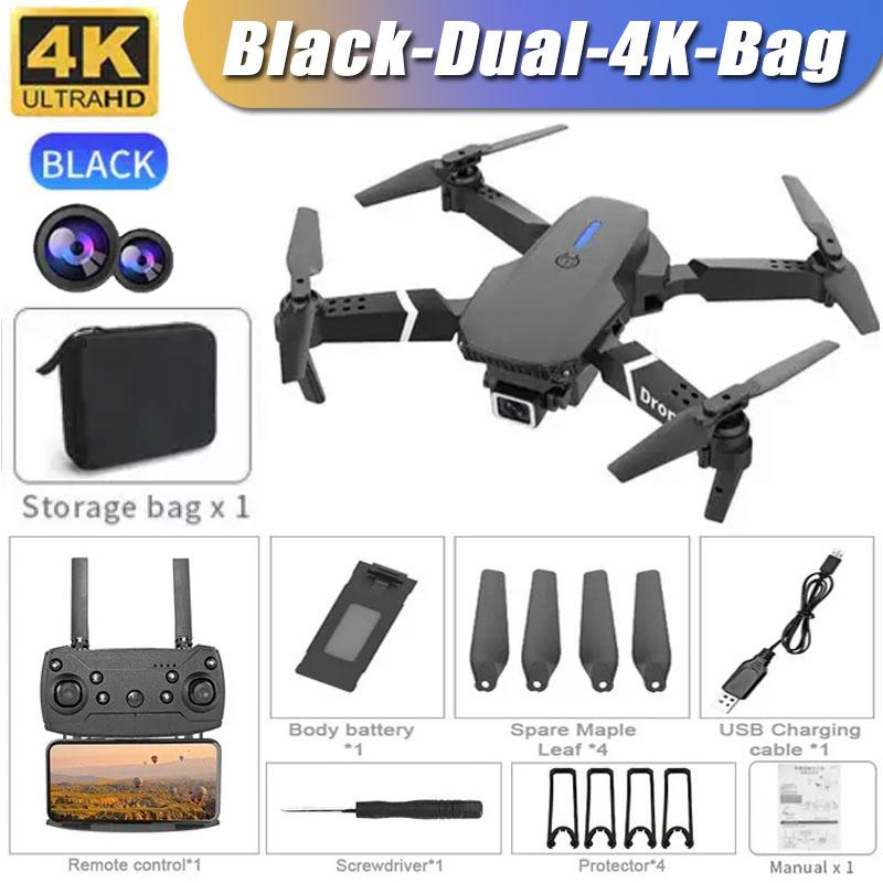 4K Foldable RC Drone with Dual HD Cameras 1080P Wide Angle, WiFi FPV, Height Hold, and Easy Transport