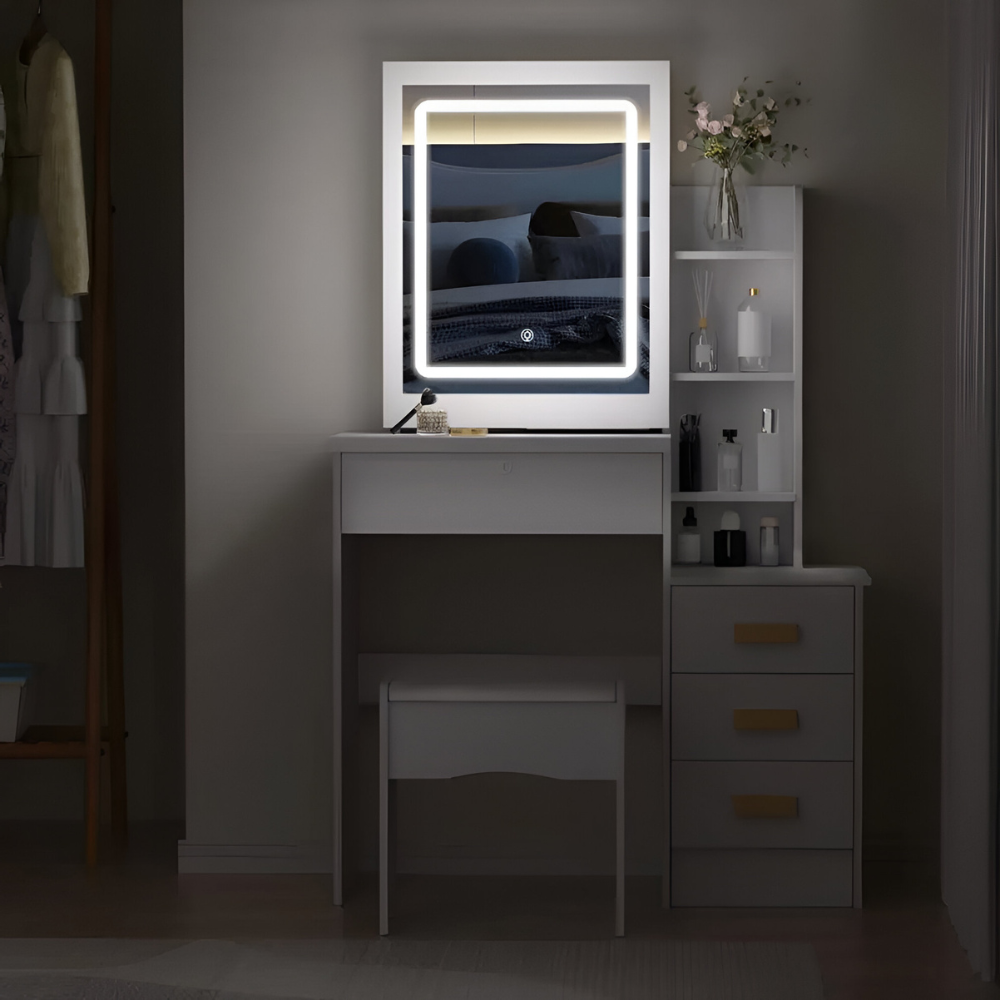 Vanity Table with Swivel Mirror | Luxurious Makeup Desk for Perfection