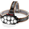 High-Lumen USB Rechargeable LED Headlamp – 8 LED IPX4 Waterproof Headlight for Camping and Outdoor Adventures