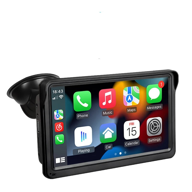 Hippcron 7-Inch Portable Car Radio – Wireless CarPlay & Android Auto Multimedia Video Player with Touchscreen Display for Universal Cars
