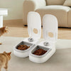 KOOBDIN Automatic Pet Feeder with Dual Bowls – 350ML Large Capacity, Timed Dry & Wet Food Dispenser for Dogs & Cats

