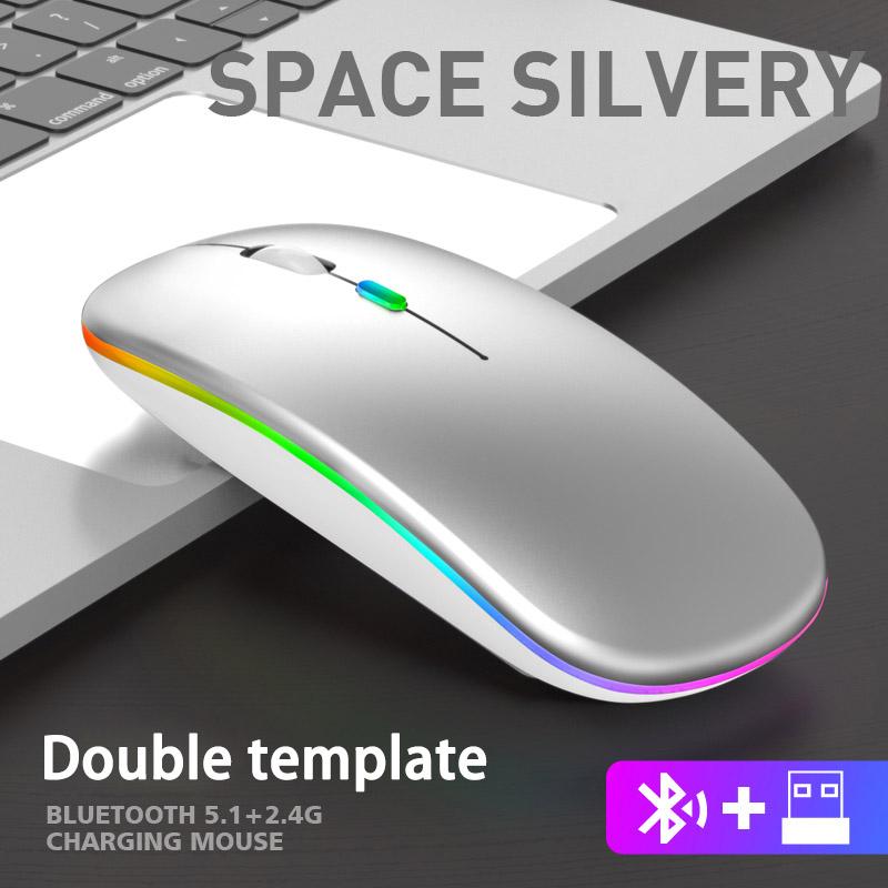 Wireless Bluetooth RGB Rechargeable Mouse Silent Ergonomic LED Backlit Gaming Mouse for Laptop and PC