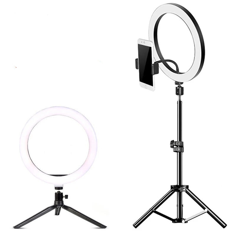 LED Selfie Ring Light with USB Remote – Tripod & Phone Holder, Fill Light for YouTube, TikTok, Video, and Live Streaming