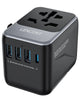 LENCENT Universal Travel Adapter – 3 USB Ports, 1 Type-C PD Fast Charging, All-in-One EU/UK/US/AUS Plug for International Travel