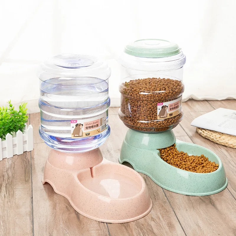 Large Capacity Pet Feeder & Water Dispenser – Automatic Cat & Small Dog Bowls for Food and Water

