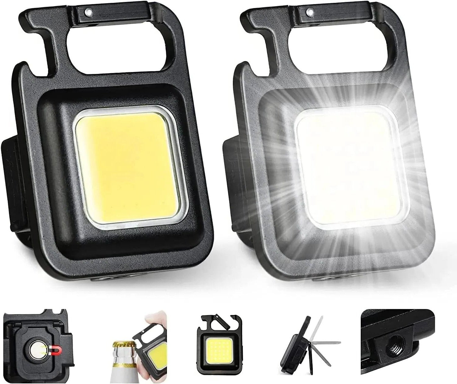 Multifunctional Mini LED Flashlight Keychain – Portable COB Camping Light with USB Charging for Outdoor Adventures, Fishing, and Hiking