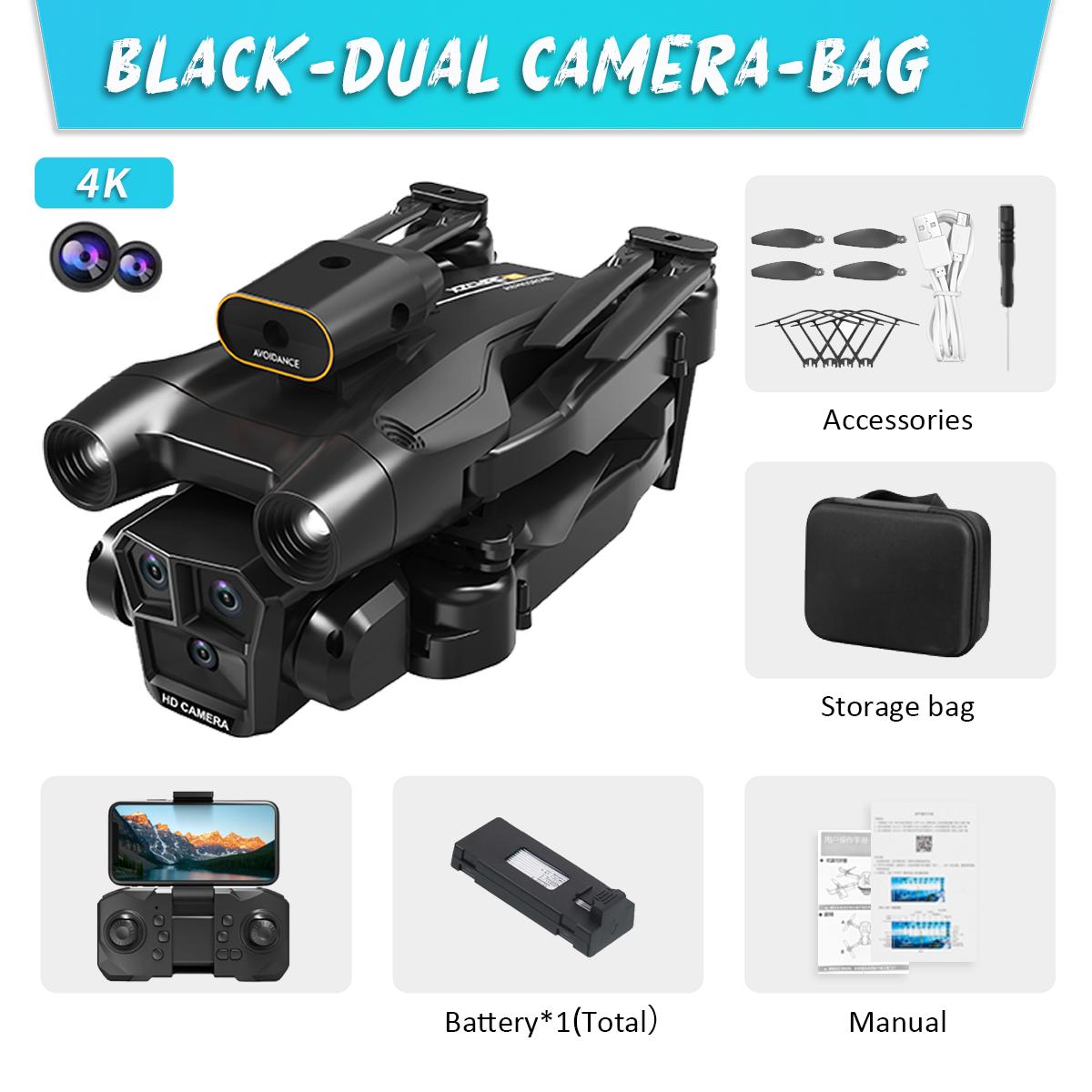 M4 RC Drone 4K Professional Foldable with Triple HD Wide Angle Cameras, WiFi FPV, and Height Hold Function