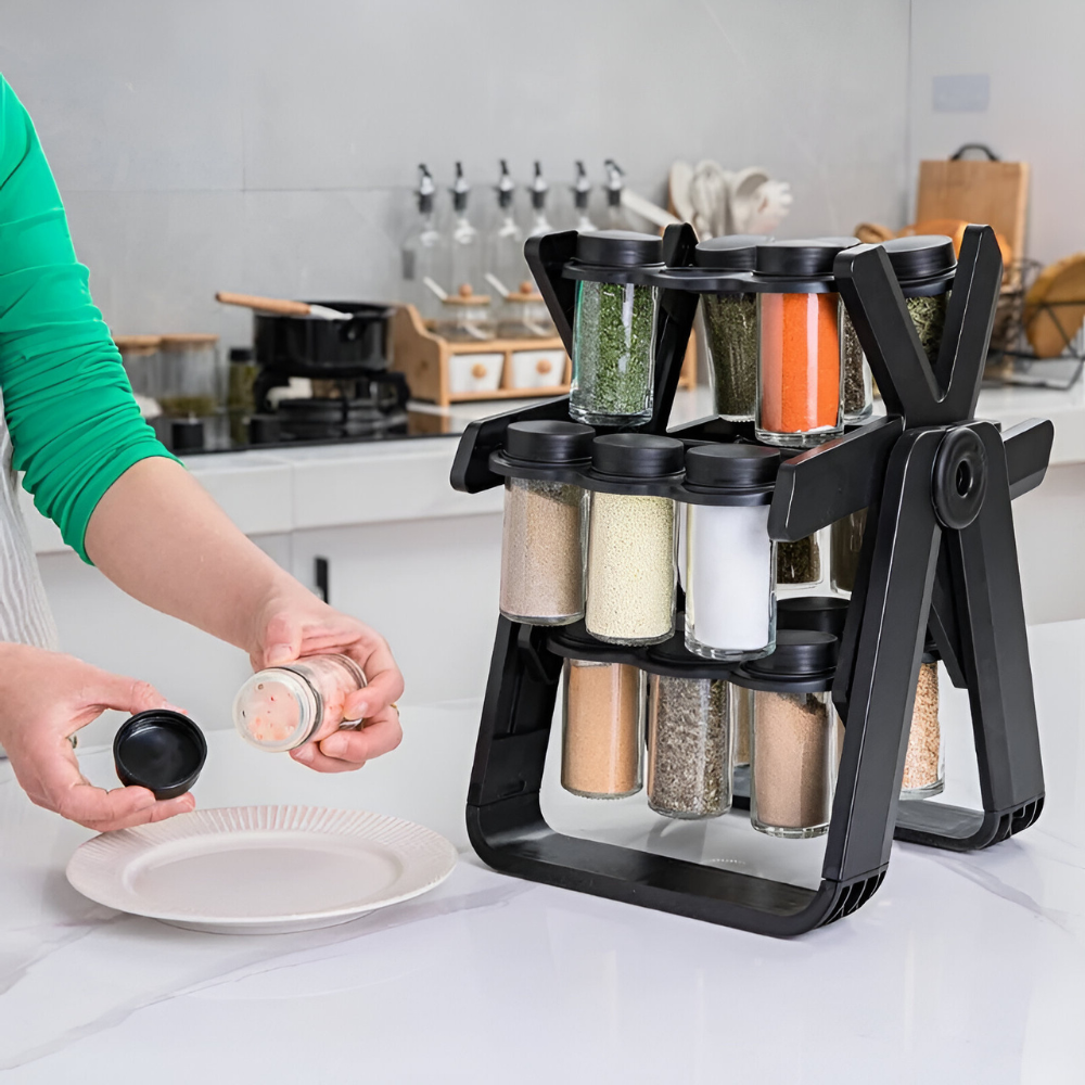 Rotating Spice Jar Set | Perfect Spice Organization with Style