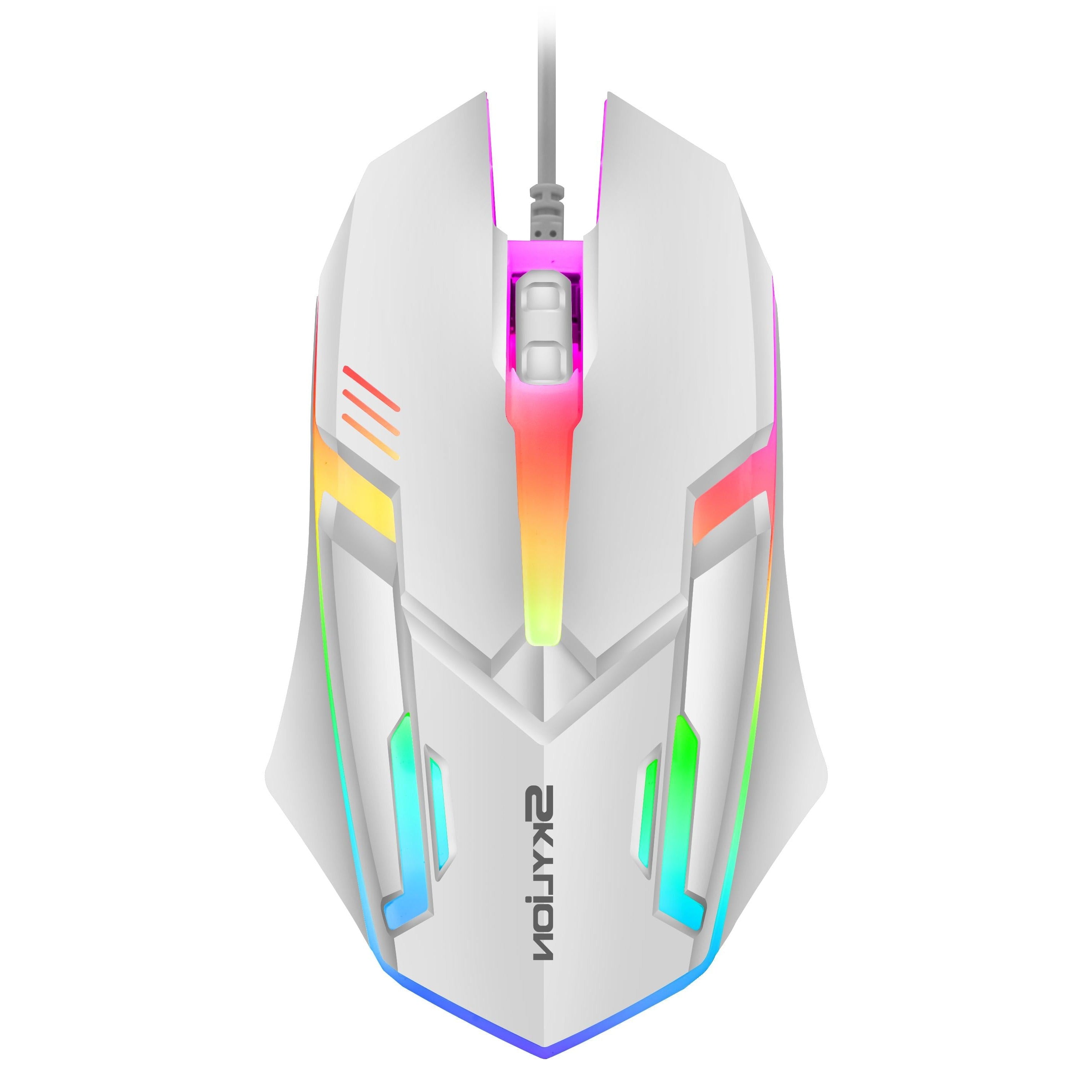 SKYLION F1 Wired Gaming Mouse 3-Button with Colorful Lighting, Compatible with Windows and macOS