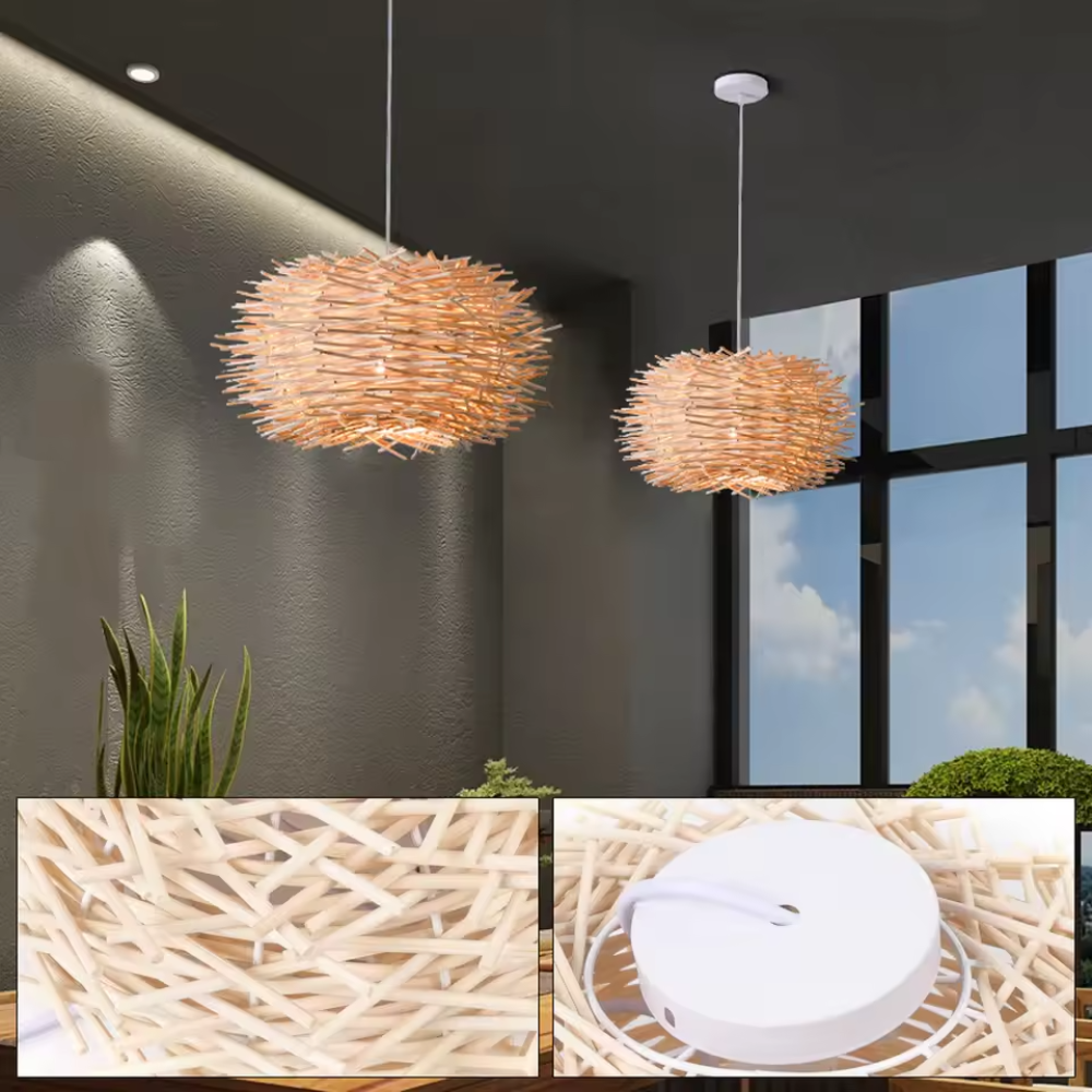 Willow Pendant Lamp | Handcrafted Natural Wicker Light Fixture