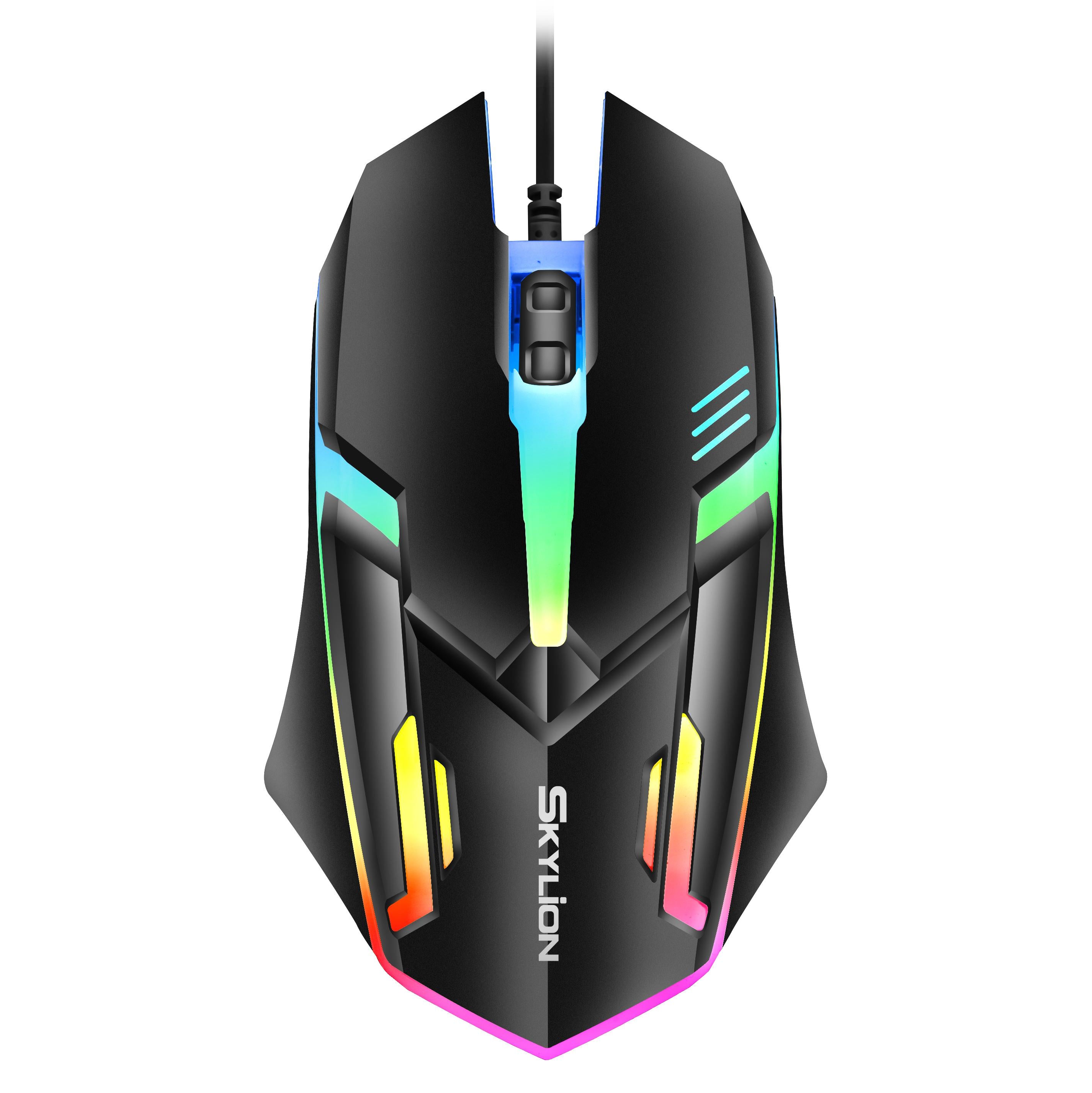 Wired Gaming Mouse 3-Button with Colorful Lighting