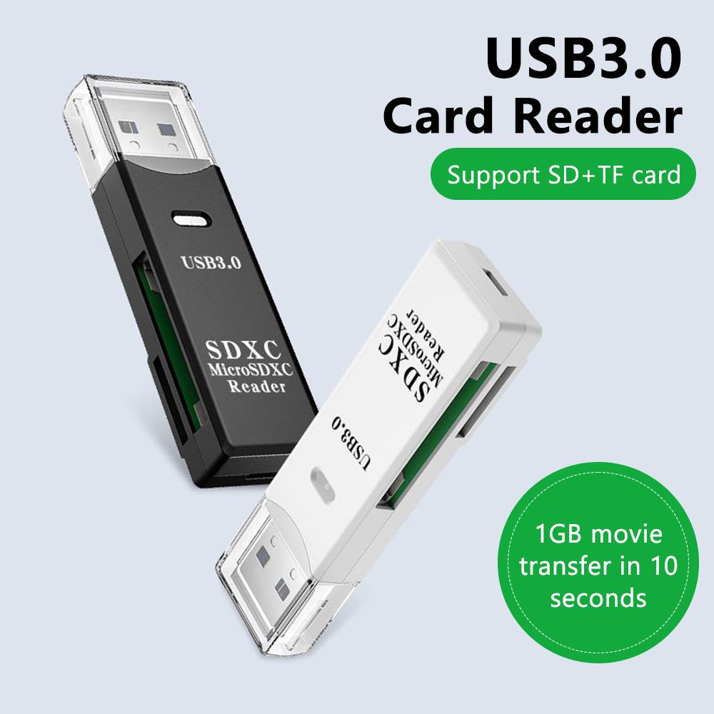 2-in-1 USB 3.0 High-Speed Card Reader and Micro SD/TF Adapter for PC and Laptop