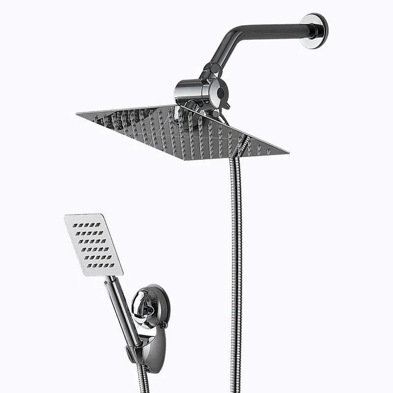 Three-Function 8-Inch Square Rain Shower Set – 304 Stainless Steel Pressure Shower System, 5-Piece Set