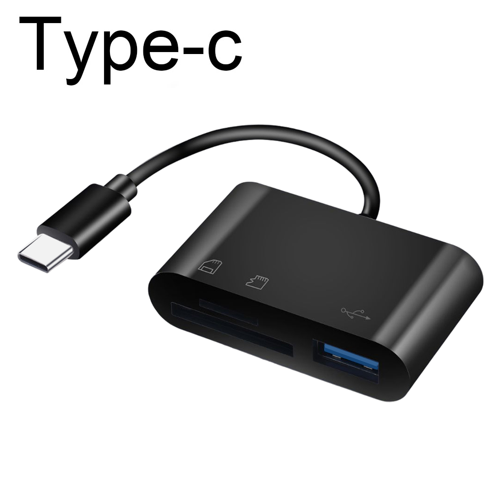 3-in-1 Type C Micro Adapter TF, CF, and SD Memory Card Reader