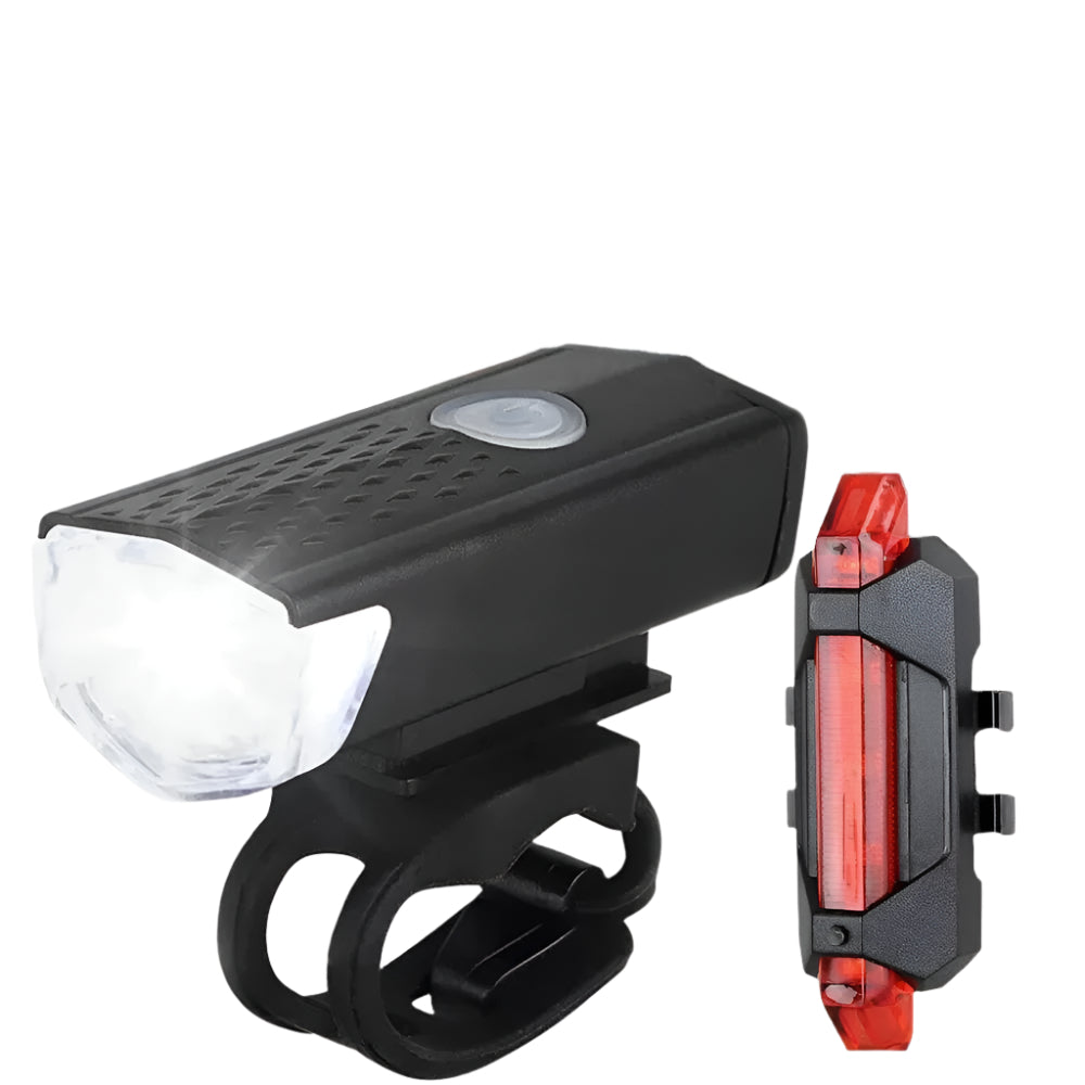 USB Rechargeable Bike Light Set Front Light with Taillight Easy to Install 3 Modes Bicycle Accessories for the Bicycle