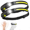 USB Rechargeable LED Sensor Headlamp – XPE + COB Bright Head Torch with Motion Sensor for Camping, Fishing & Outdoor Use

