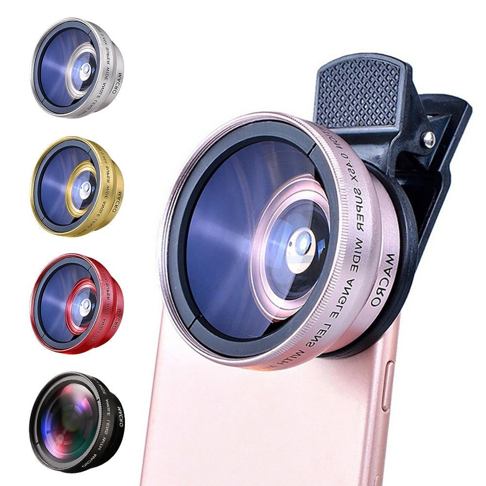 USLION 2-in-1 Phone Lens Kit 0.45x Ultra Wide Angle and Macro HD Lens with Universal Clip for iPhone and Android