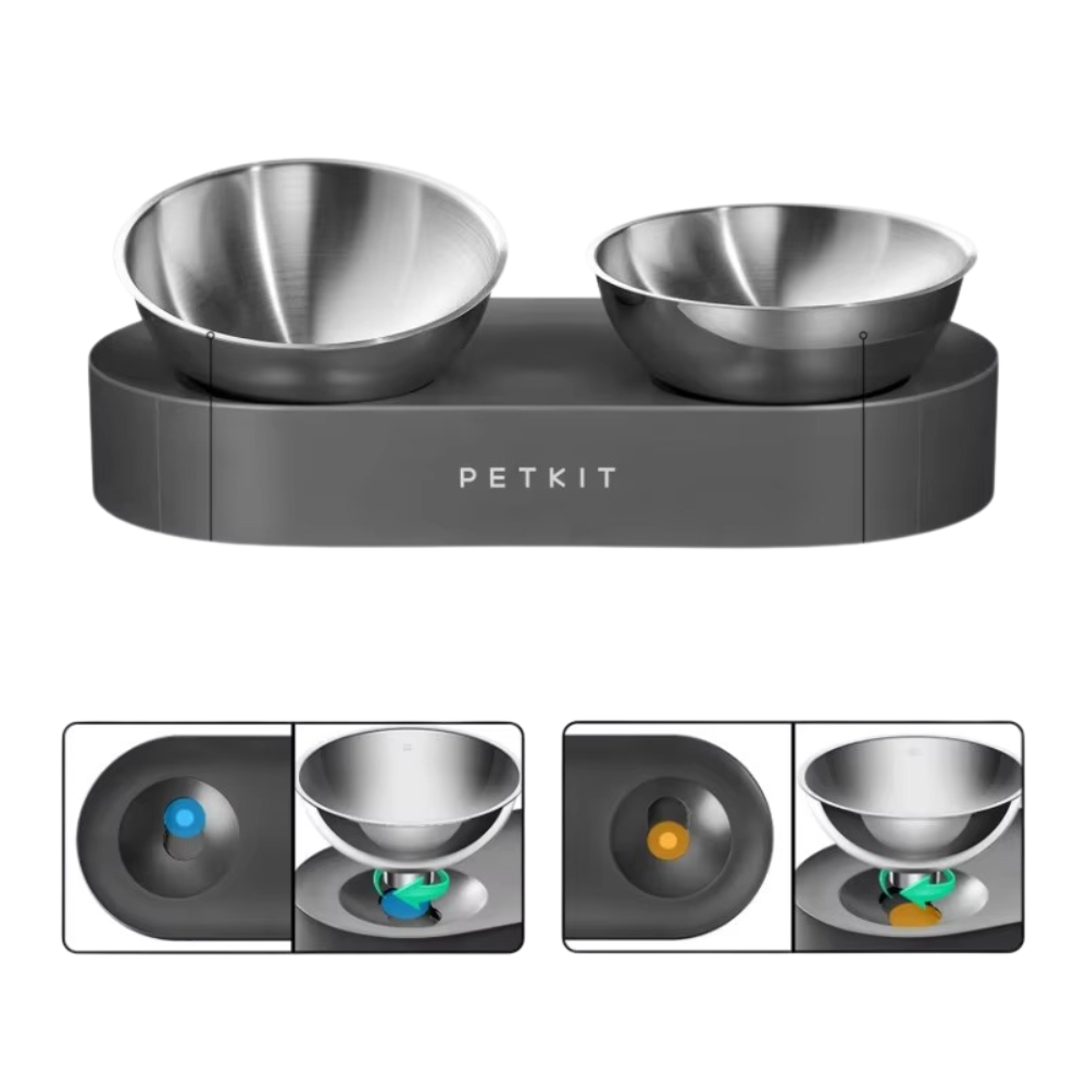Petkit Stainless Steel Pet Bowl | Ergonomic Feeding Station with Heart