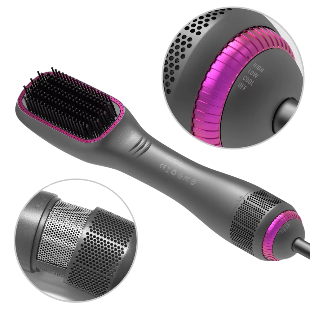 Hot Air Comb Styling Brush | Versatile Styling Brush for Shiny Hair