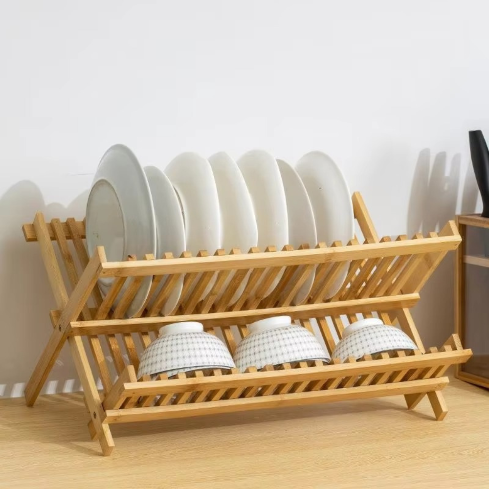 Bamboo Dish Rack for Kitchen | Natural, Stylish Drying Solution