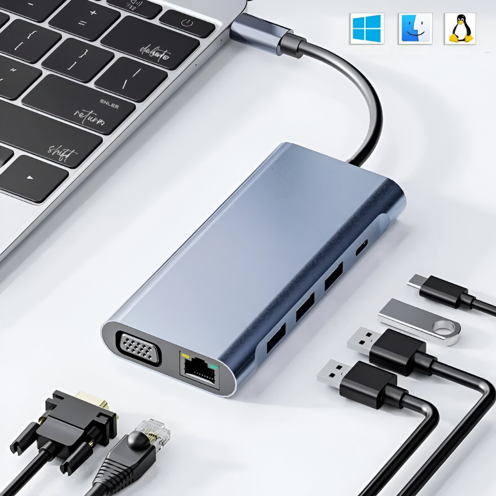 ConnectMaster 11-in-1 Laptop Docking Station | All-in-One Power Dock