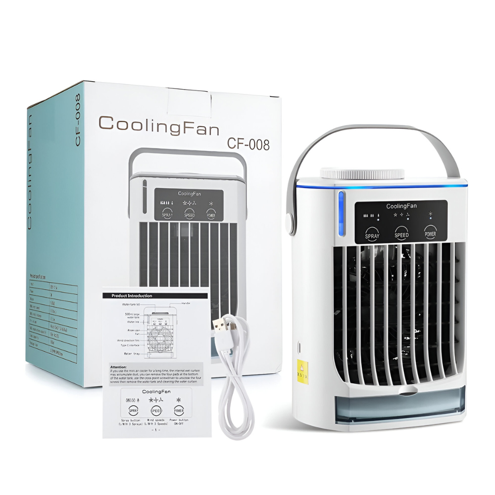 Air Conditioning Fan with Cold Water | Refreshing, Mobile Summer Breeze