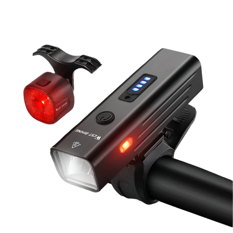 WEST BIKING USB Rechargeable Bike Light Set – Front Cycling Headlight & Rear Warning Light for Road Bikes & Night Riding

