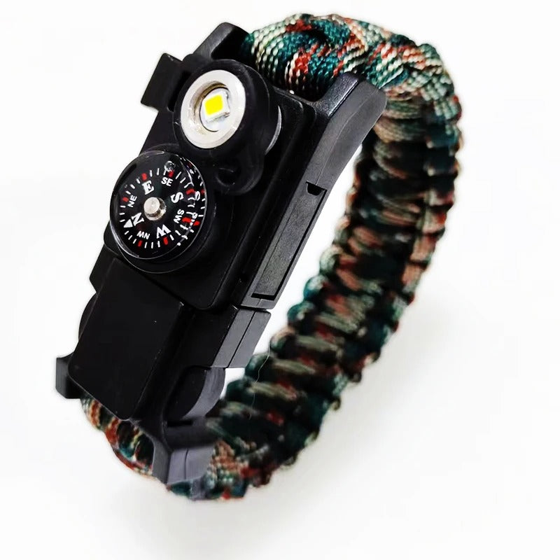 Waterproof Survival Paracord Bracelet with LED Light – 550 Cord, 4mm, Multifunction Outdoor Tool