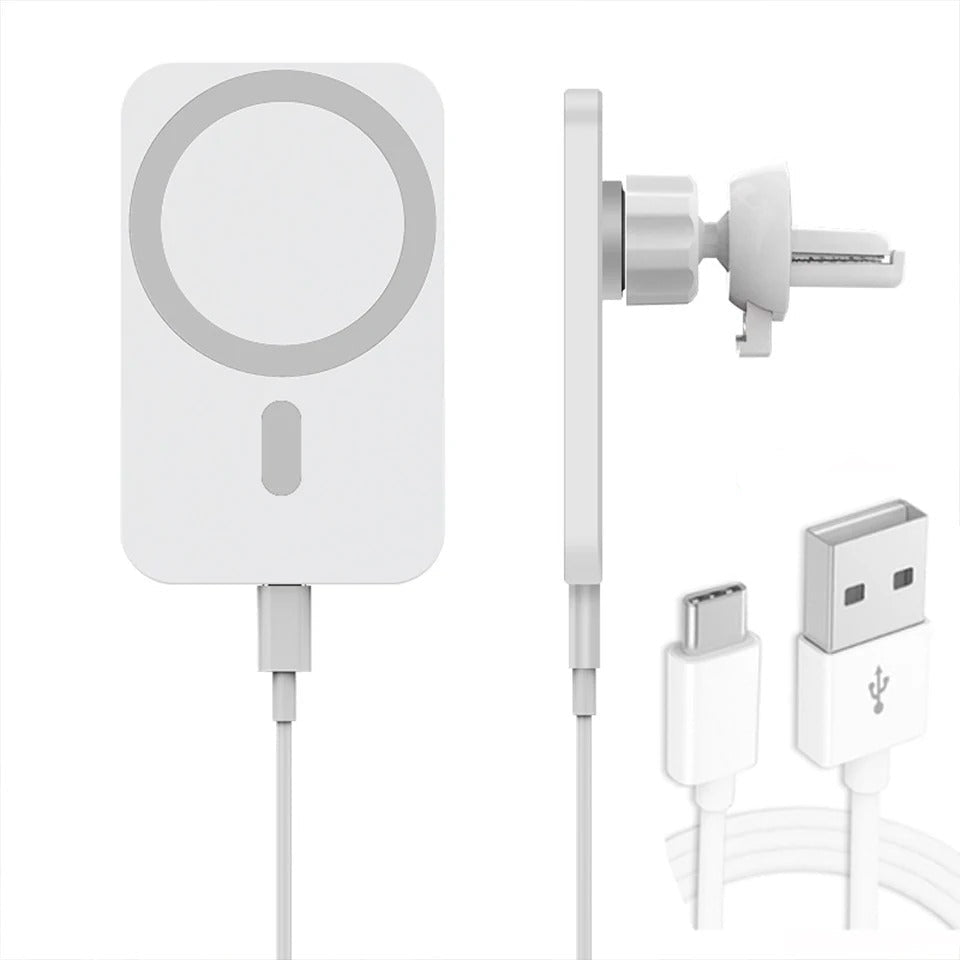 Wireless Magnetic Car Charger – 30W Fast Charging Phone Holder for iPhone 14/13/12 Pro Max, Induction Adapter

