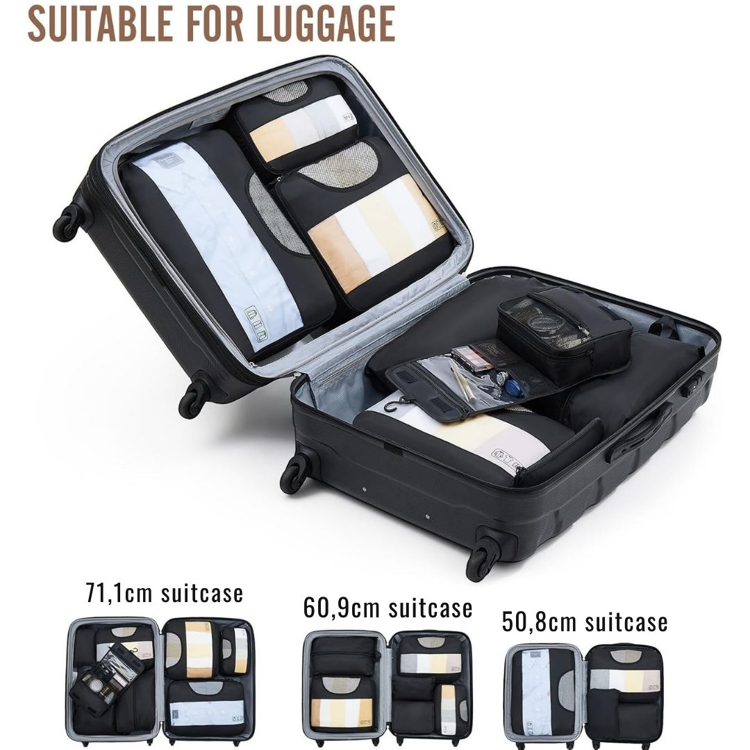 8 Set Packing Cubes for Travel – Durable, Space-Saving Organizers