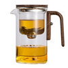 Glass Teapot with Wooden Handle – Elegant, Heat-Resistant Teapo
