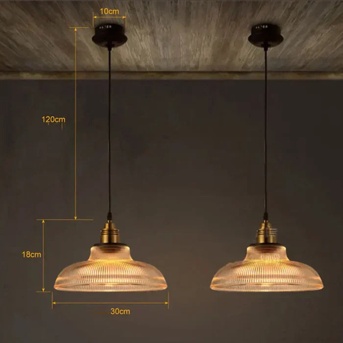 Glass Hanging Lamp Elegant Pendant Light [2 pack]