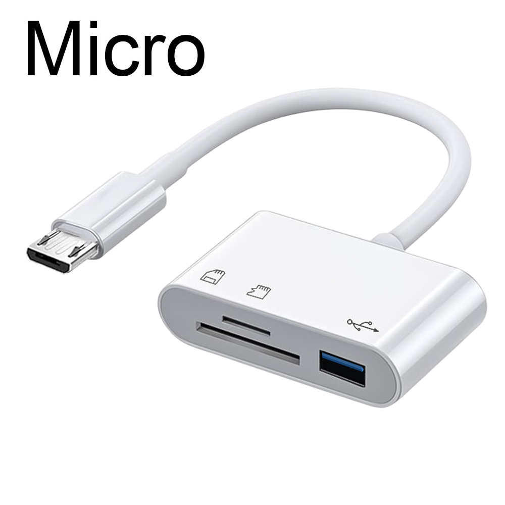 3-in-1 Type C Micro Adapter TF, CF, and SD Memory Card Reader